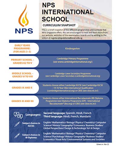 NPSI Curriculum Snapshot